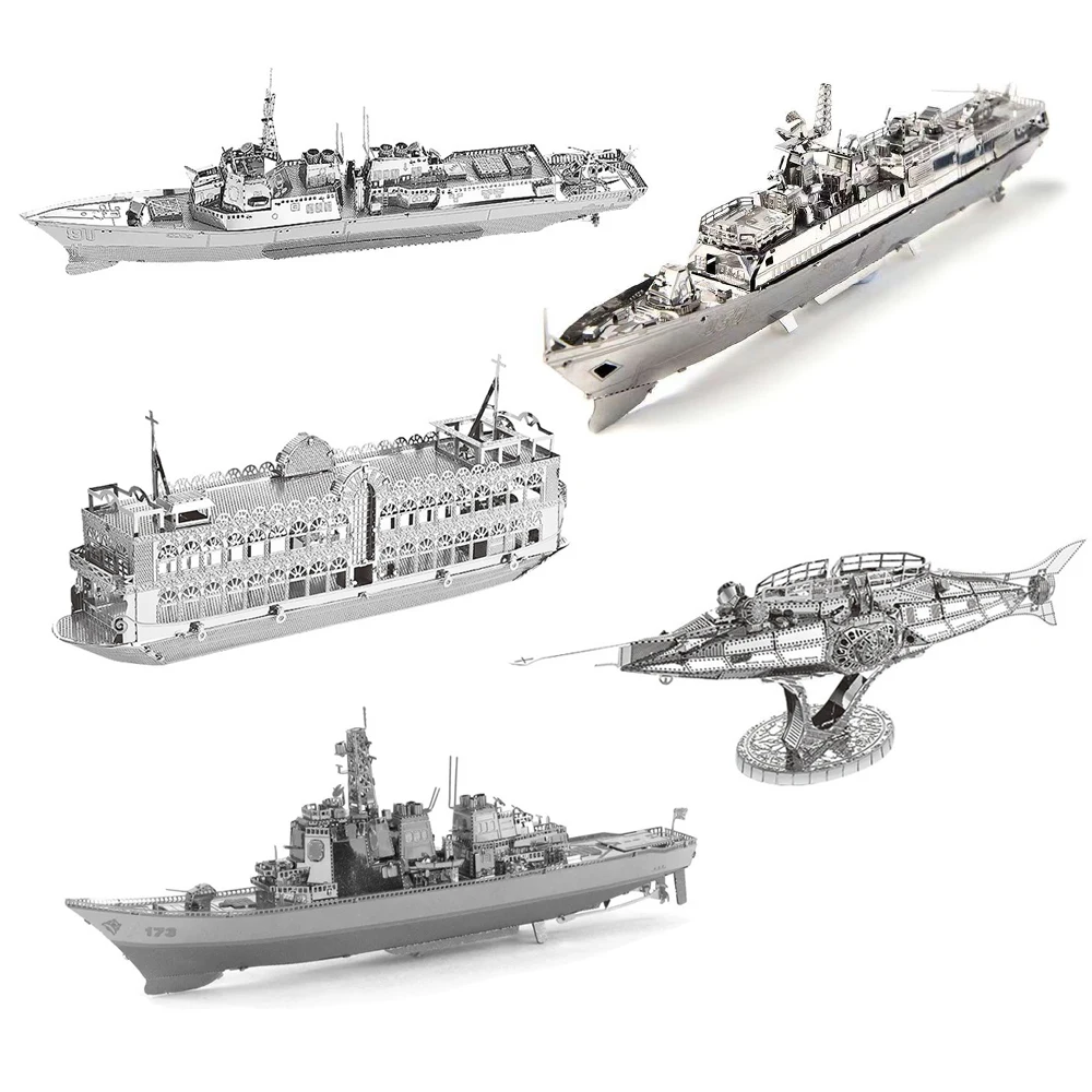 

New 3D Metal Puzzle Type 056 Corvette Life Boat The Nautilus Military Warship Assembly Model Laser Cutting Puzzle Jigsaw Toys