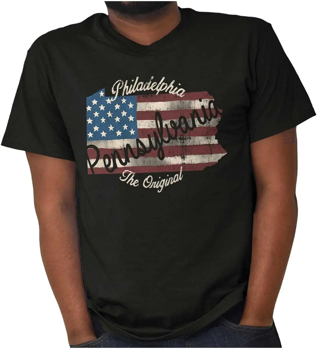 Brisco Brands Philadelphia Pennsylvania Patriotic Graphic T Shirt Men or Women