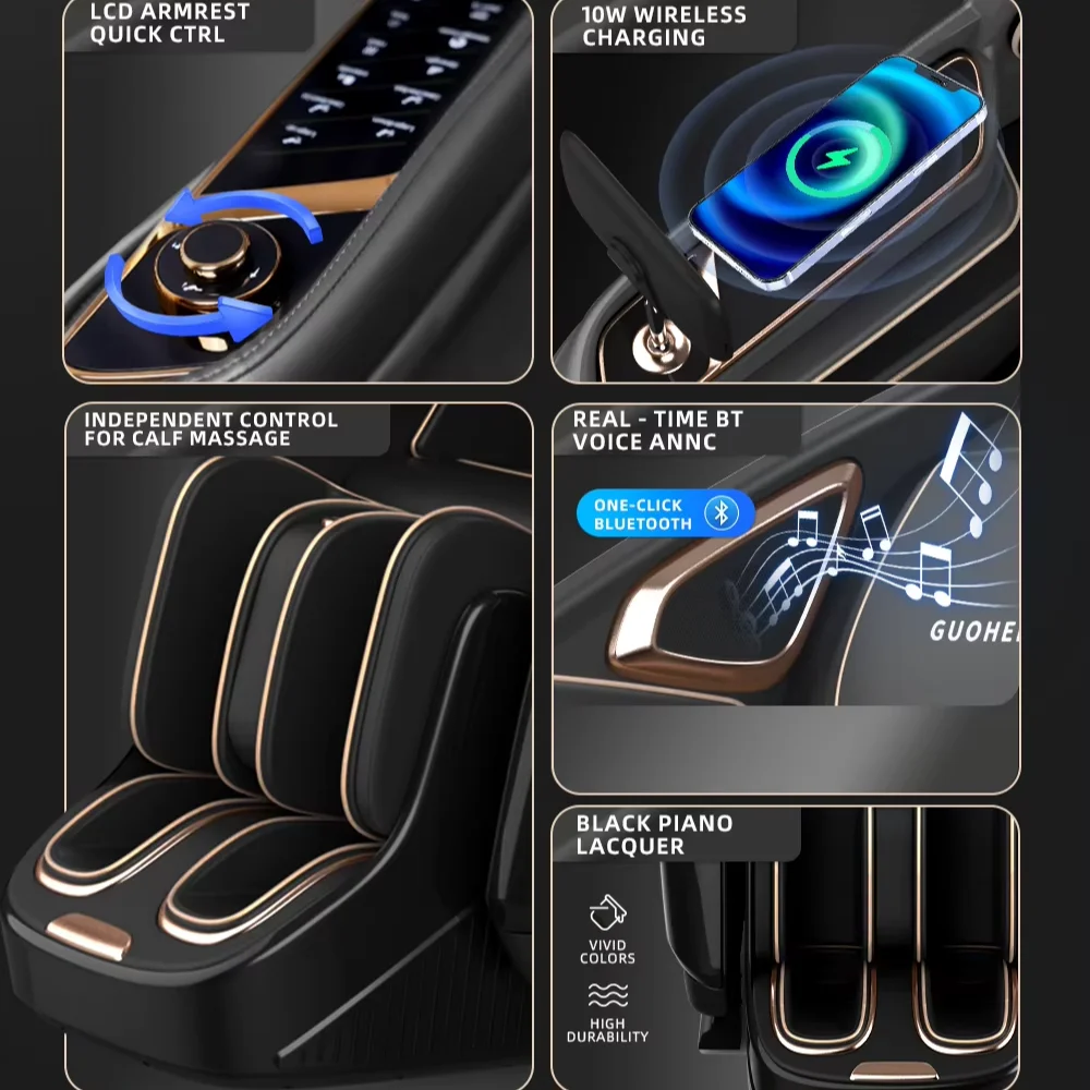 كرسي تدليك GUOHENG 4D كبير SL مزدوج الحركة لكامل الجسم عالي الجودة ذكي بدون جاذبية #3