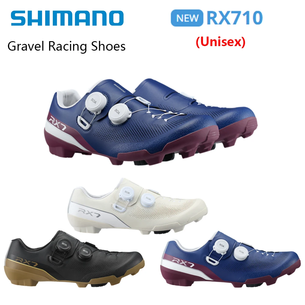 Shimano RX710 Gravel-Rennschuhe SH-RX710 Carbonverstärkte Zwischensohle aus DYNALAST 2.0 Material Unisex Gravel-Bike-Selbstverschluss-Schuhe