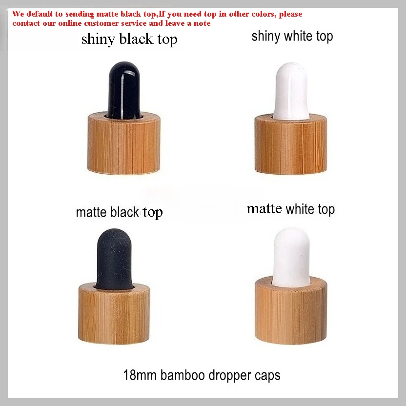 2/5/10pcs 5/10/15/20/30/50/100ml Matte Black Essential Oil Bottle Bamboo Wood Rubber Dropper Cap Frosted Glass Cosmetic Bottle view 3