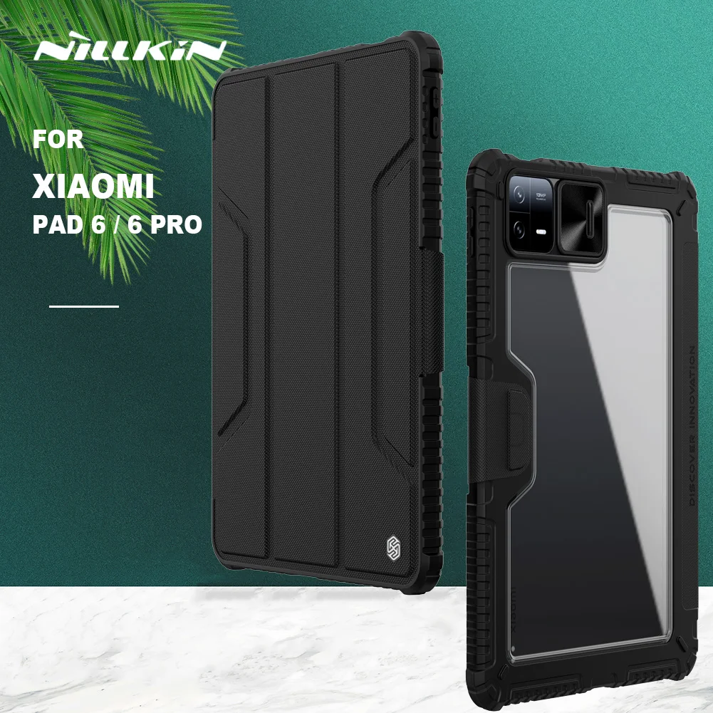 

Nillkin Armor Bumper for Xiaomi Mi Pad 6 / 6 Pro Slide Camera Protect Cover Magnetic All Coverage Auto Wake Flip Leather Case