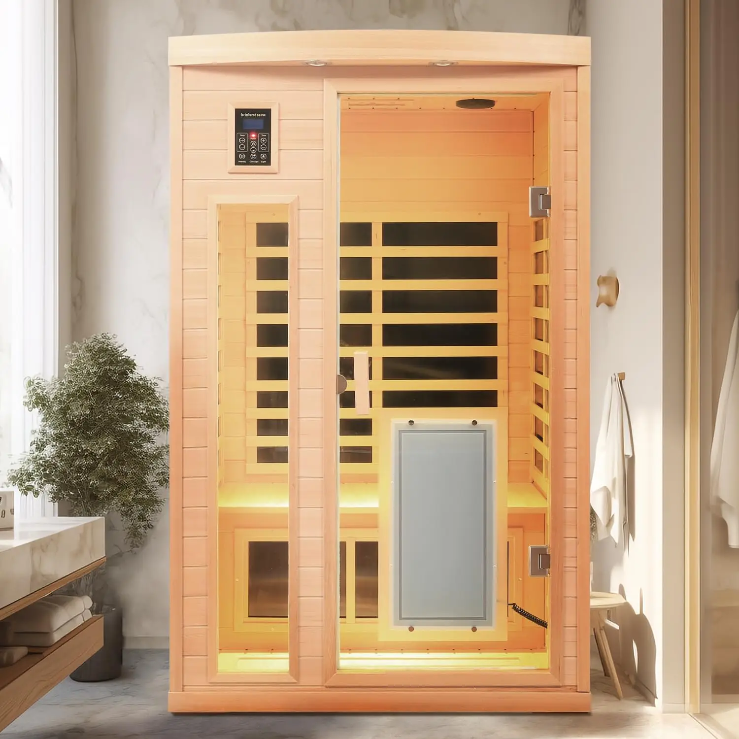 Two Person Sauna Room with Far Infrared Heating, Customized