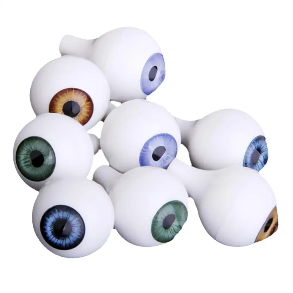 8PC Puppe Kunststoff Augen Augapfel Runde Acryl Bär Handwerk Halloween Party Gag Requisiten