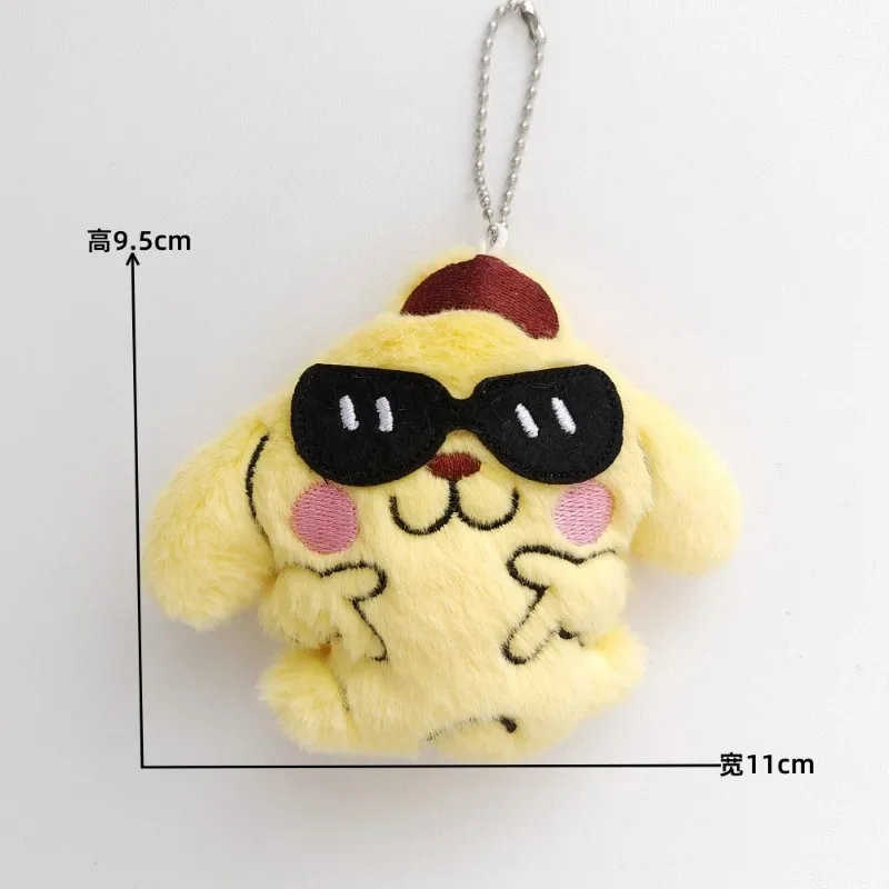 Kawaii Sanrio Hello Kitty Kuromi Doll Pendant Anime My Melody Cinnamoroll Purin Sunglasses Doll Bag Pendant Kids Christmas Toys