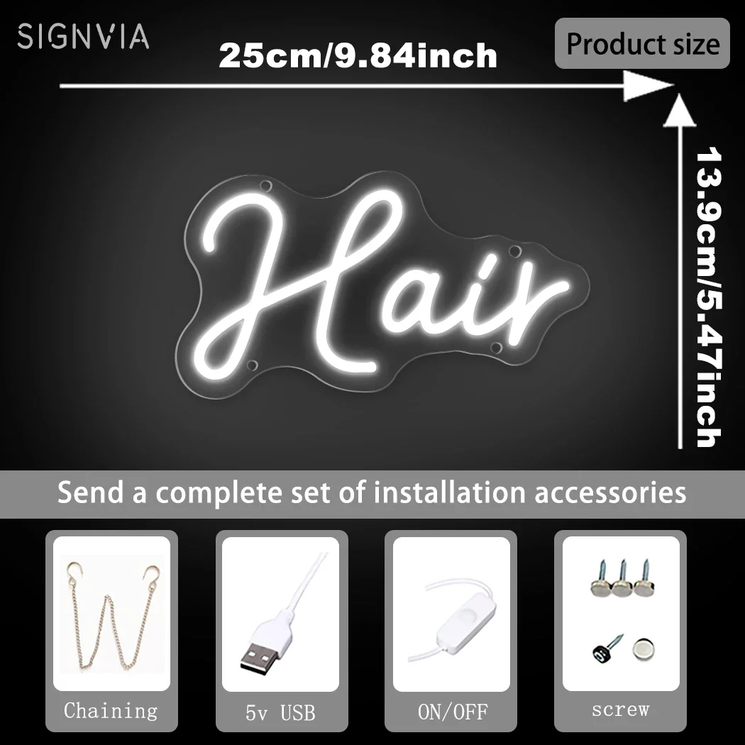 Hair Neon Signs  LED Signboards For Barbershop Hairdressing Salon Advertising For Business Hair Neon light Wall Decorations