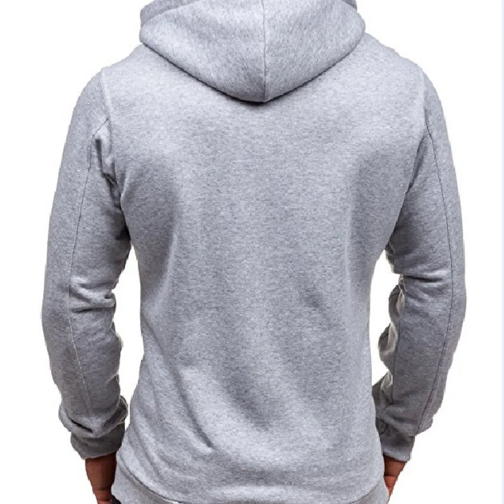 Mens Zip Up Hooded Sweatshirt Casual Solid Color Sportswear Jacket Fleece Lined Spring Autumn Daily Wear Comfortable Outerwear