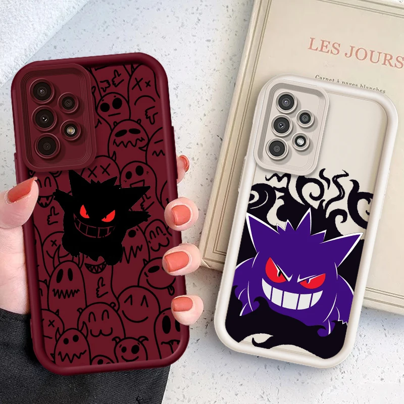 

P-okemon Cool Gengar Cartoon For Samsung A73 A71 A54 A53 A52 A51 A33 A32 A21S A14 A13 A12 A03 A04 A05 5G Eye Ladder Cover