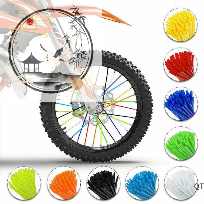 Colors Universal Dirt Bike Spoke Covers Motorcycle: 72PCS Wheel Rim Wrap Kit Protector Motocross Bicycle