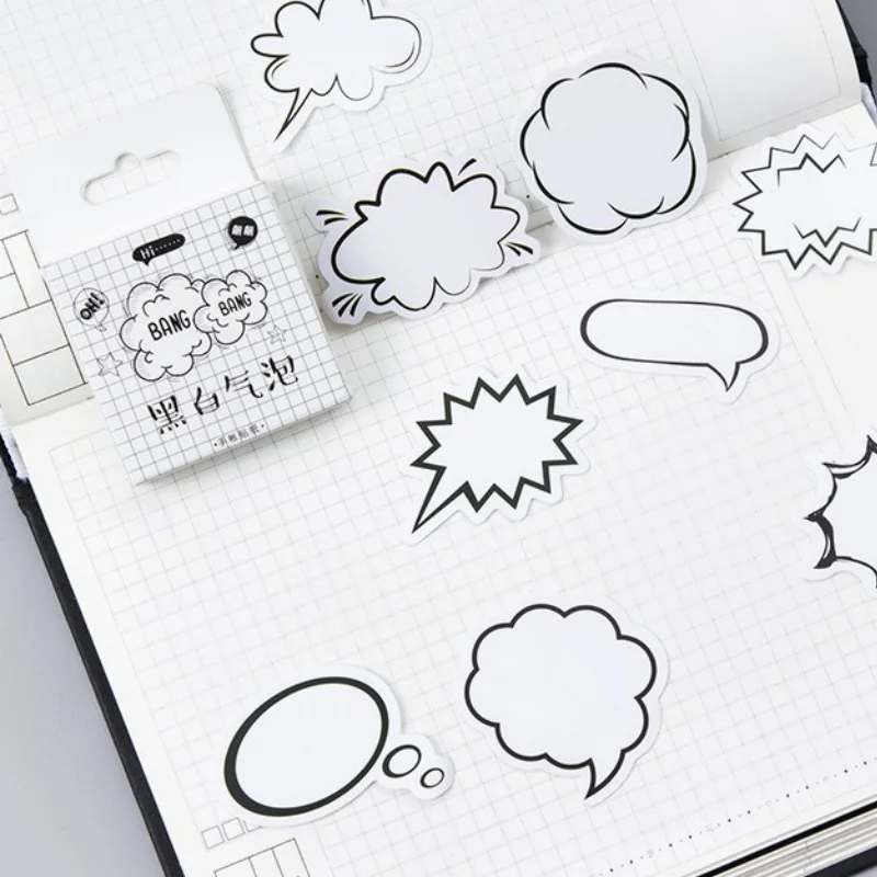 45 Sheets Dialogue Box Series Stickers DIY Decorative Stickers Message Stickers Label Sticker Journal Collage