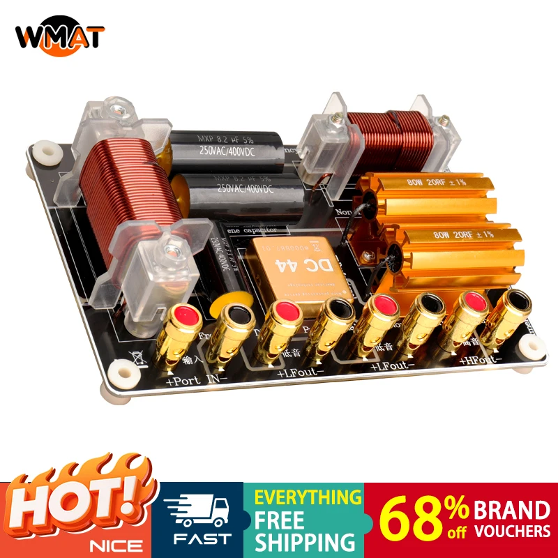 

3622 2Audio Metal Speaker Crossover Network Treble Bass Divider12-15Dual Audio without Distortion Improve sound quality