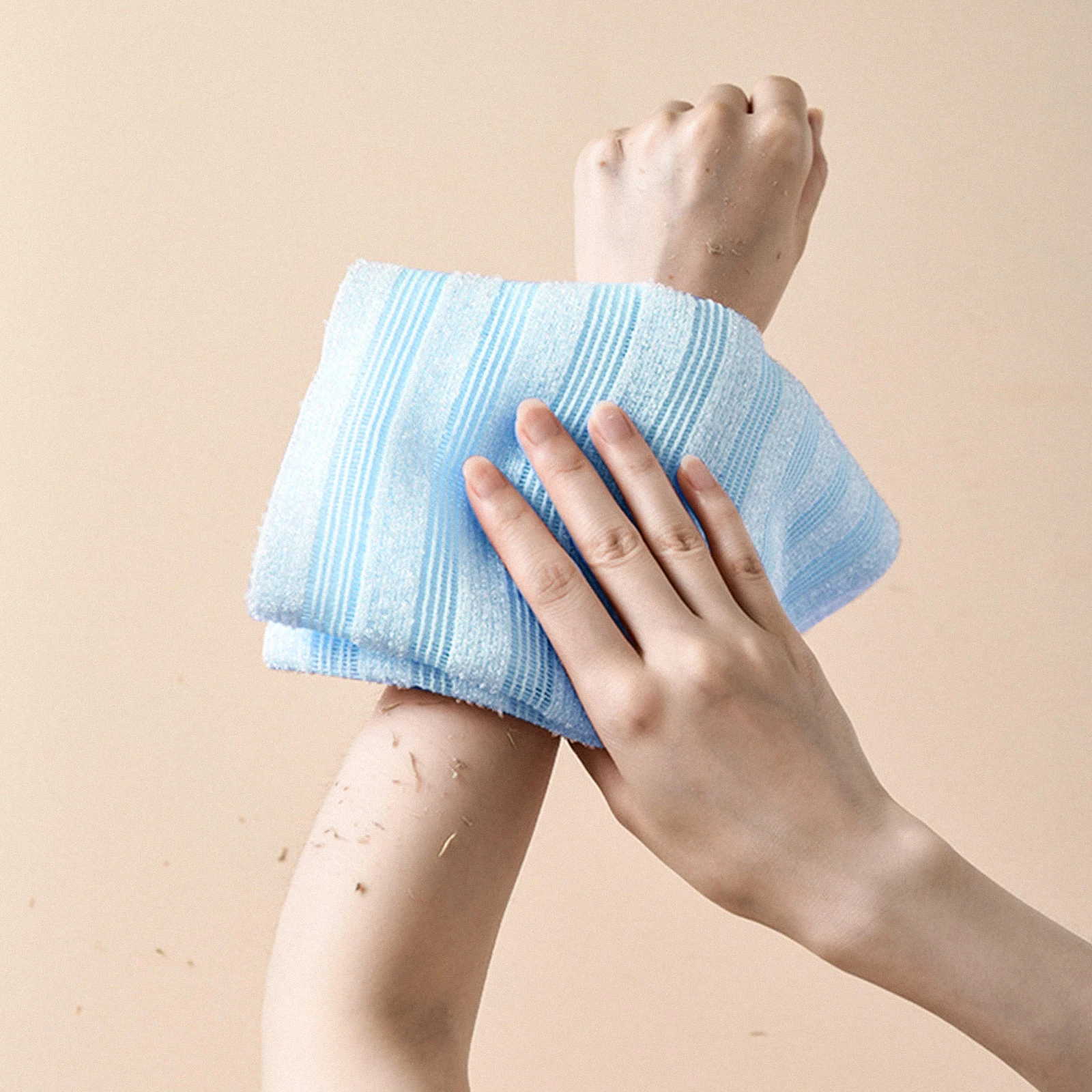 

2pcs Loofah Bath Towel Exfoliating Shower Scrubber Long Strap For Back Neck Shoulders Deep Cleaning Lightweight Travel Friendly