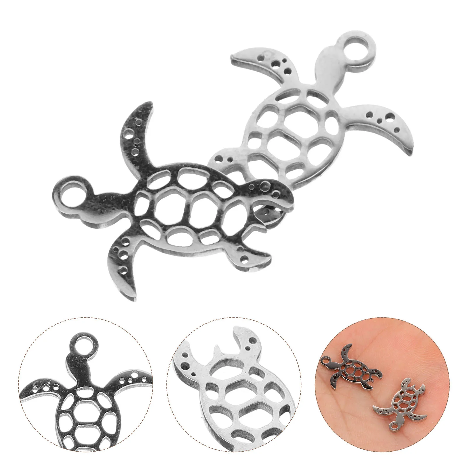 

5Pcs Turtle Beads for Earring Making Charms Jewelry Craft Supplies DIY Necklace Bracelet Keychain Animal Theme Jewelry