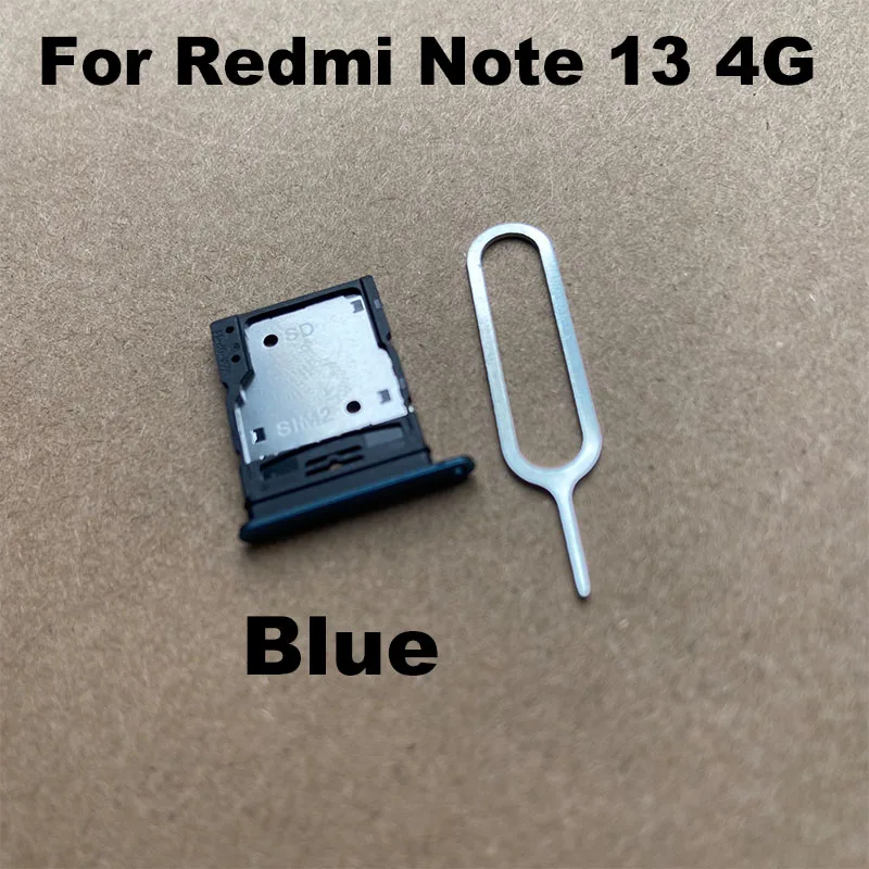 New For Xiaomi Redmi Note 13 4G Sim Card Tray Slot Holder Socket Adapter Connector Repair Parts Replacement