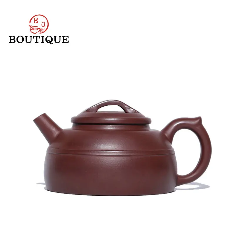 

310ml Yixing Authentic Raw Ore Purple Clay Teapot Famous Handmade Stone Red Mud Tea Pot Beauty Half Moon Kettle Zisha Tea Set