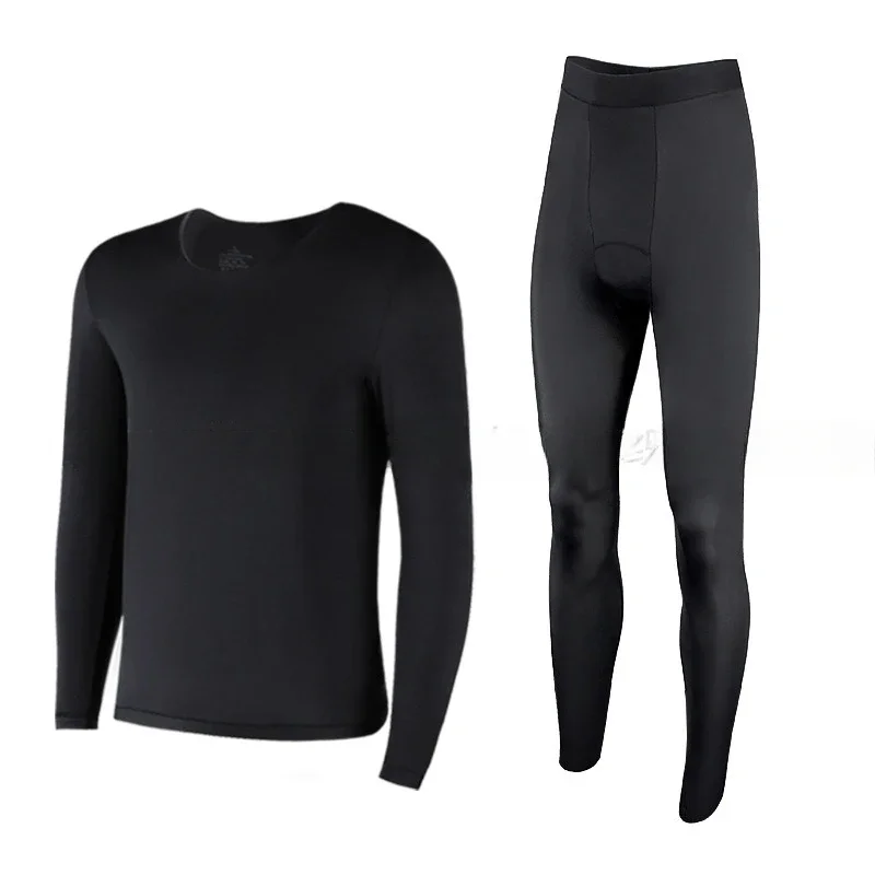 Thin Men\'s Warm Thermal Underwear Tops /Pants Acrylic Long Sleeve Autumn Male Seamless Underwears Elastic Tights Clothes Winter