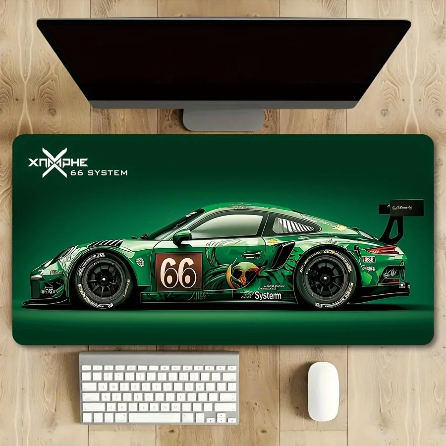 

Stylish light green Supercar mouse pad non-slip stitched edges Durable comfortable gaming office desk mat desktop accessories