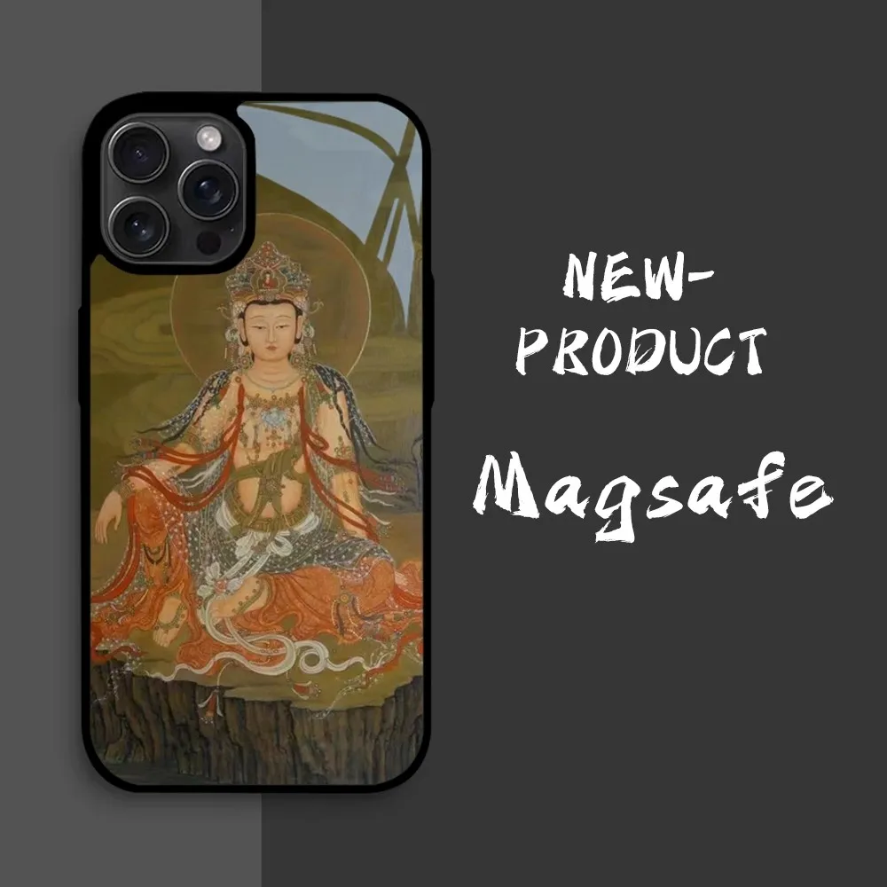 Buddhism Buddha Statue Gautama Om Hamsa Zen Phone Case For iPhone16 15 14 13 12 11 Pro Xs Max Mini XR X 7 8 Plus luxury Mirror H