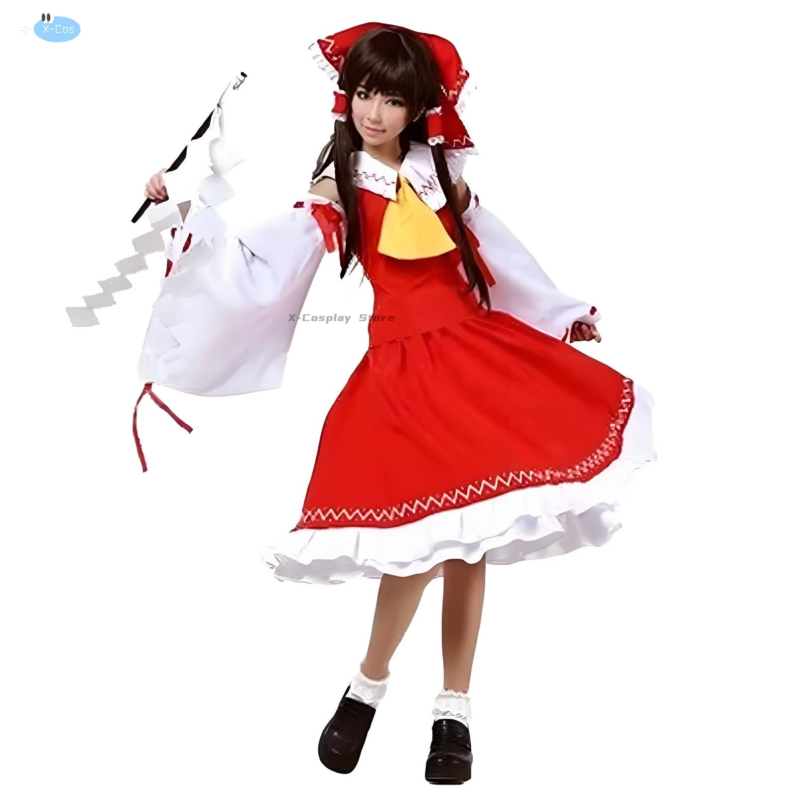 Reimu Hakurei Cosplay Costume Touhou Project wig red dress anime party uniform for women Reimu Hakurei Cosplay costume prop