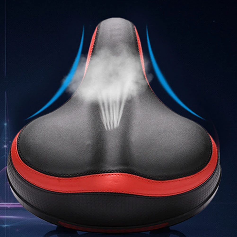 

Oversized Bicycle Seat Wide Cushion Saddle Thicken Bike Seat For Cycling Spring Steel Base Reflective Stripe Road Mountain