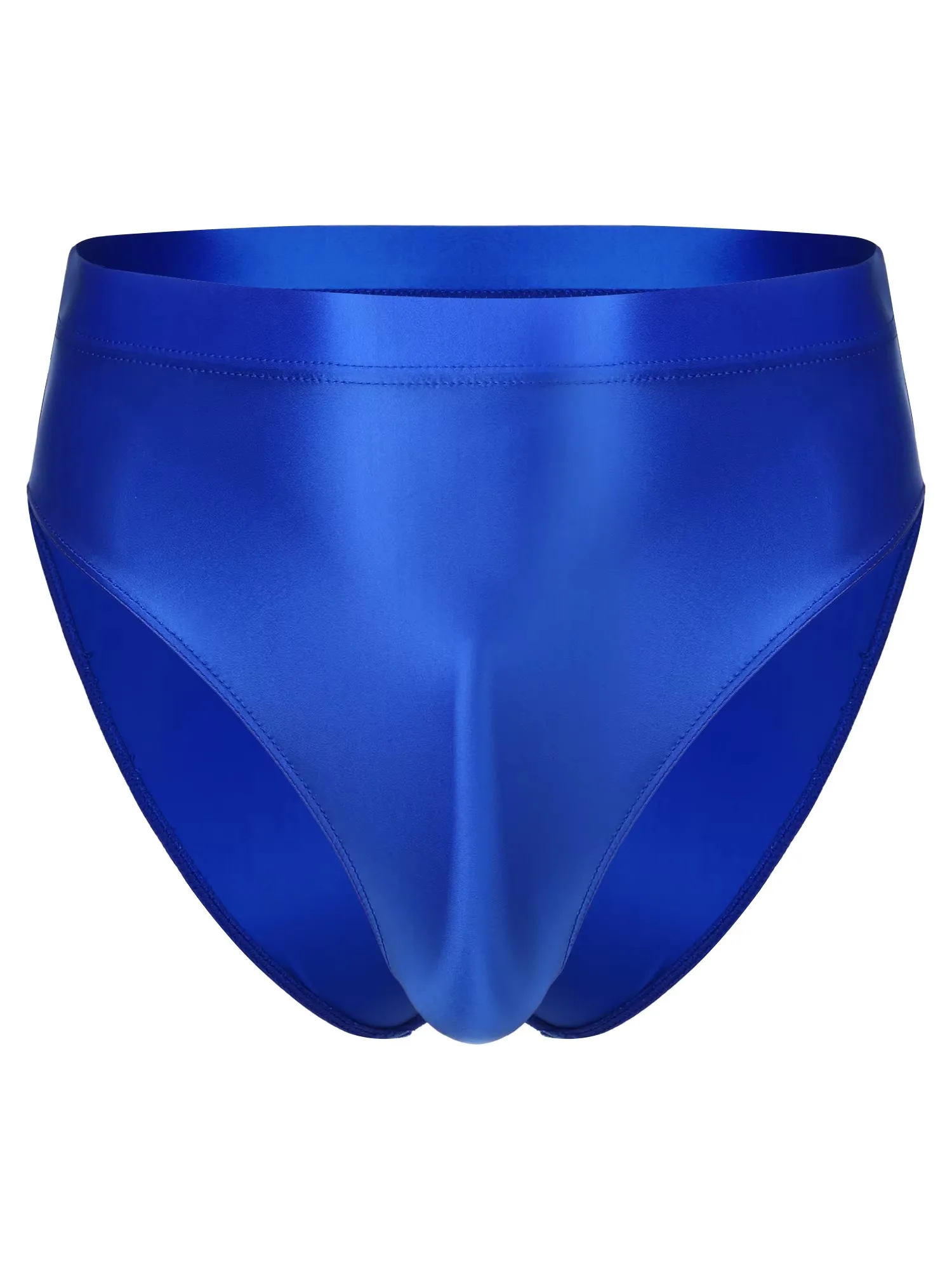 Swimwear Mens Glossy High Waist Briefs Pool Party Sunbathing Panties Elastic Waistband Underpants Underwear Swimsuit Bottom