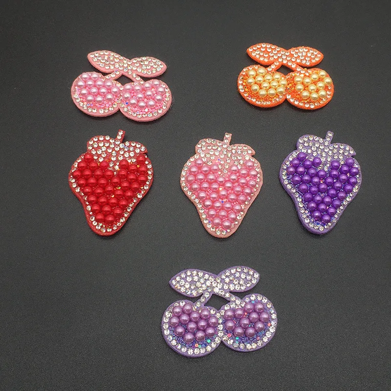 10 PCS New DIY colored beads sequins strawberry cherry multi-color patches