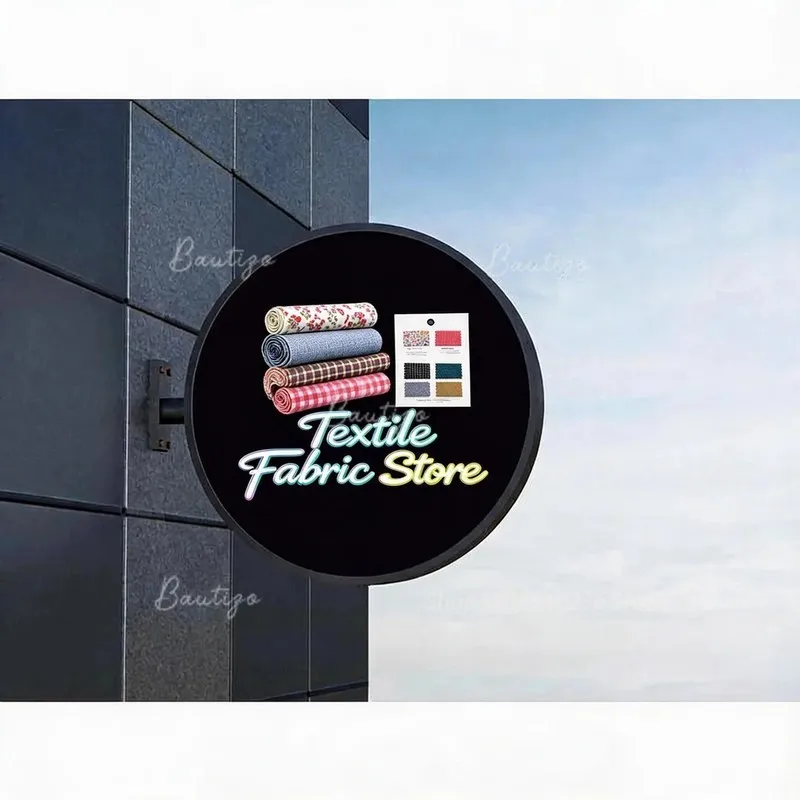 LED Neon Illuminated Panel Sign, Textile Fabric Store Custom Print Logo, Personalized Wall Poster for Business Advertising Decor