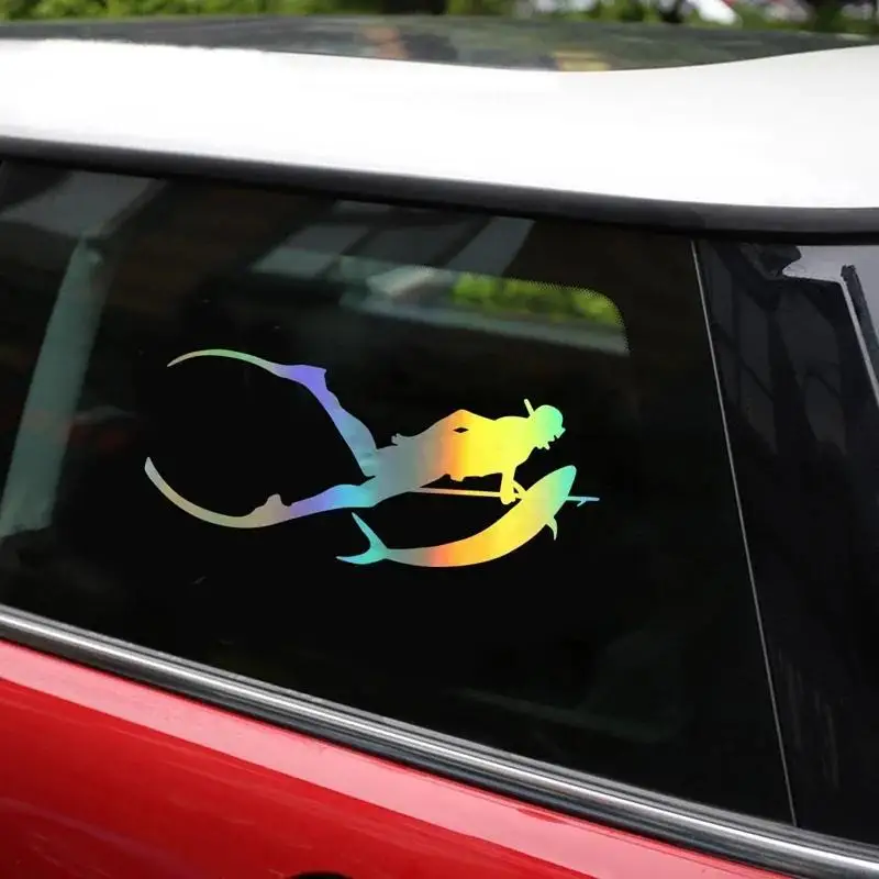 Freediving Spearfishing Sticker 3D Fish Diving Vinyl Decal Car Motorcycle Ocean Adventure Decor Waterproof