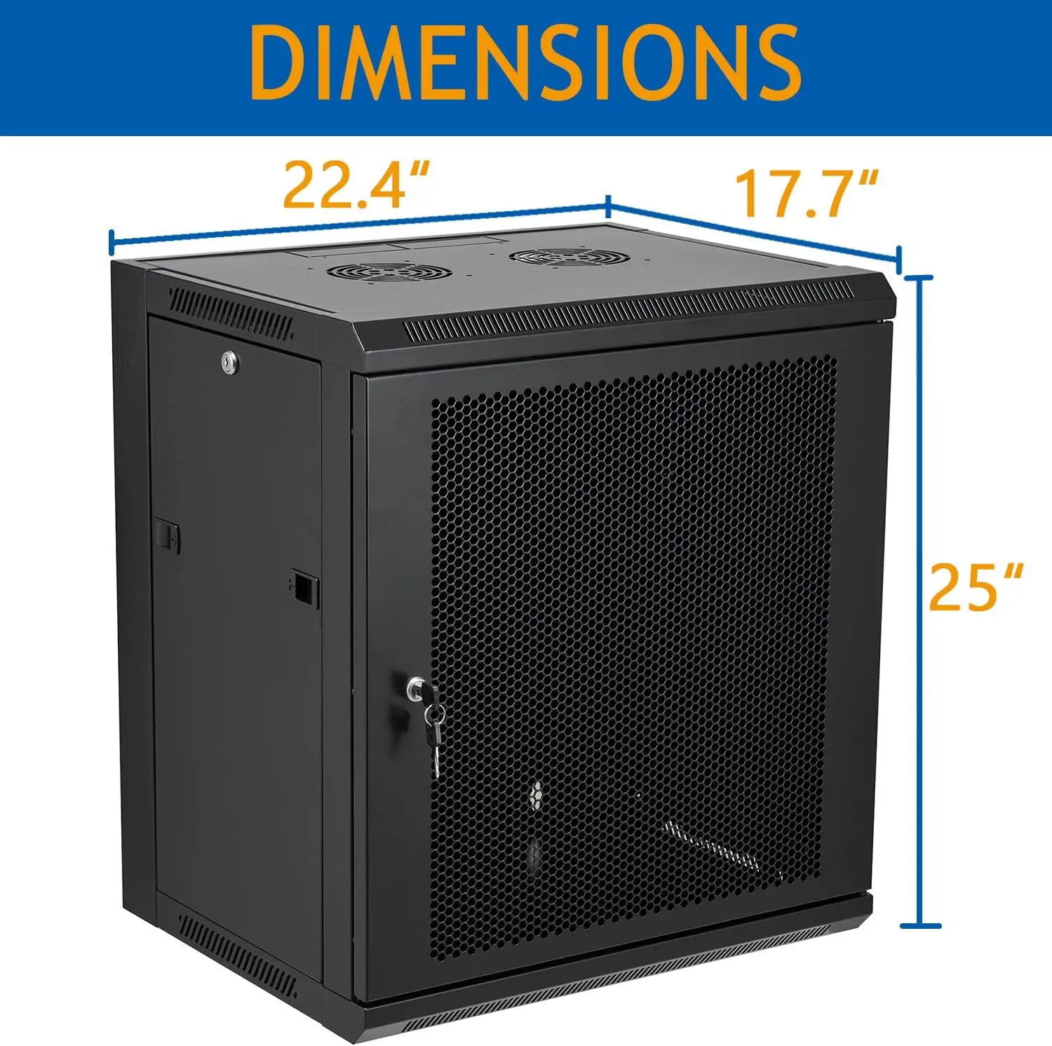 Wall Mount Server Cabinet Network Rack Vented Enclosure Locking Door