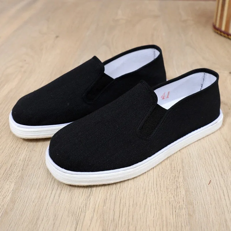 Handmade Pure Cloth Bottom Men's Casual Shoes Breathable Sweat Absorbent Thousand Layer Bottom Black Cotton Shoes