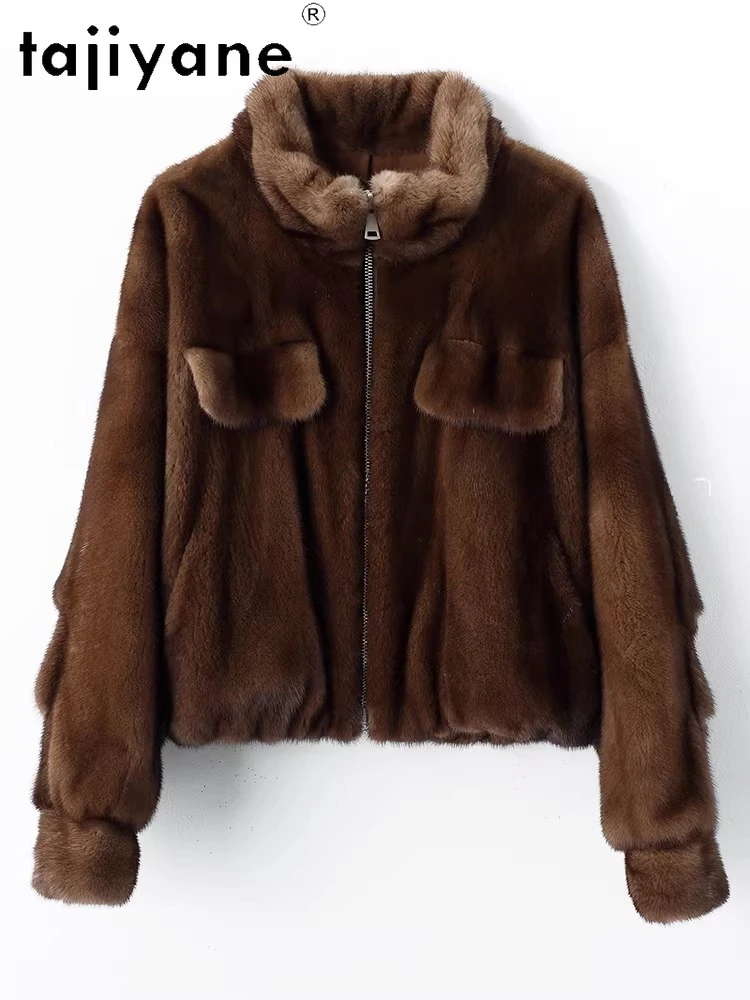 TAJIYANE 100% Natuurlijke Hele Nertsen Bont Jas Vrouw Stand Kraag Korte Echte Nertsen Bontjas Winter Vrouwen Kleding 2025 Giaба =)