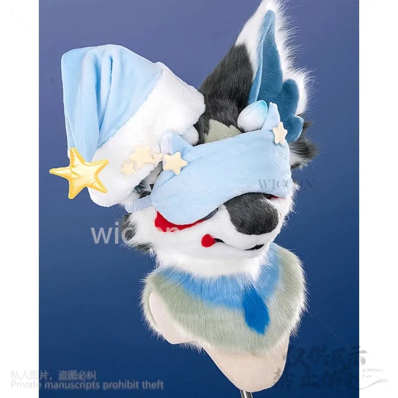 

COSda@Funny Animal Comic Con Furry Furrsuit Cartoon Kigurumi Costume Star Nightcap Kawaii Eye Mask Pyjamas Cute Cos Comic Custom