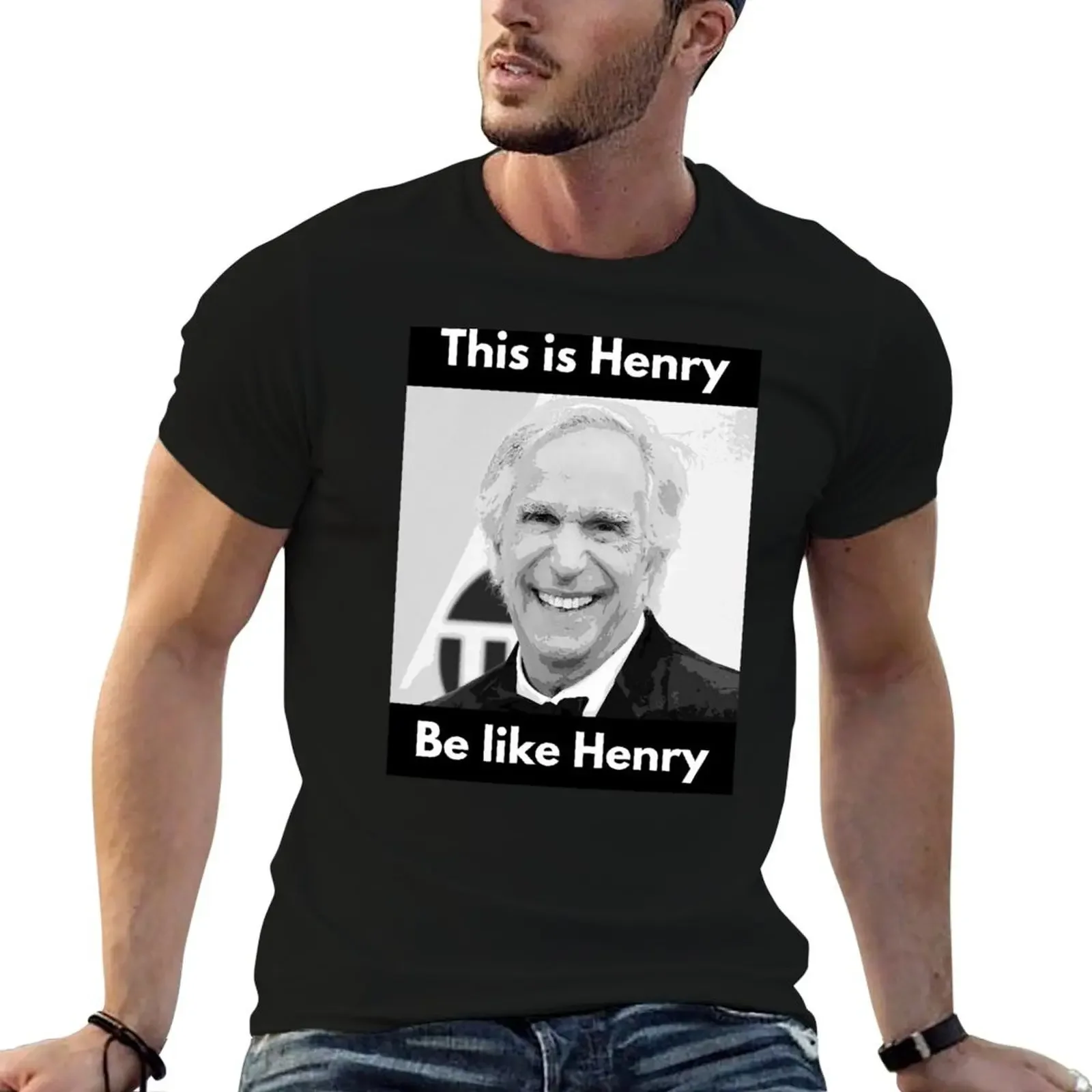 Henry Winkler - This is Henry. Be like Henry. V-Neck T-Shirt Short sleeve tee cotton man t-shirts oversized mens tall t shirts