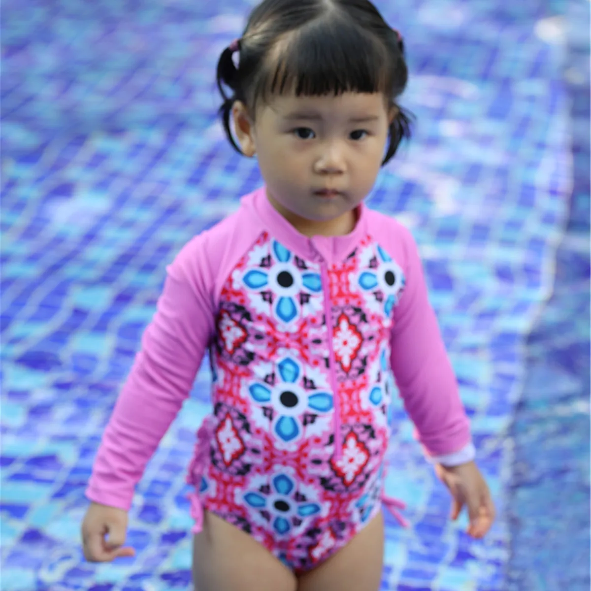 

0-24M Long Sleeve Infant Girl Swimsuit Newborn Baby Swimwear Children Jumpsuit Seaside Swimming Wear Baby Bathing Suit Beachwear