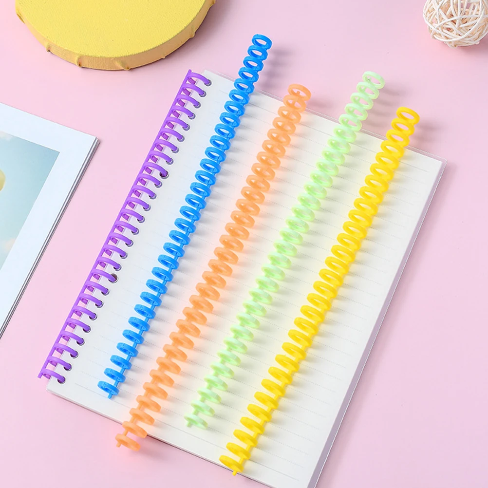 5pcs Plastic Binding Spines Spiral Notebook Coils 360 Degree Rotation For Office School Home Use Binding Spirals Plastic Comb