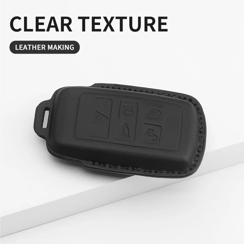 Leather Car Key Case Cover Protector Shell Fob Accessories For Land Rover Range Rover JAGUAR Sport Evoque Velar Discovery