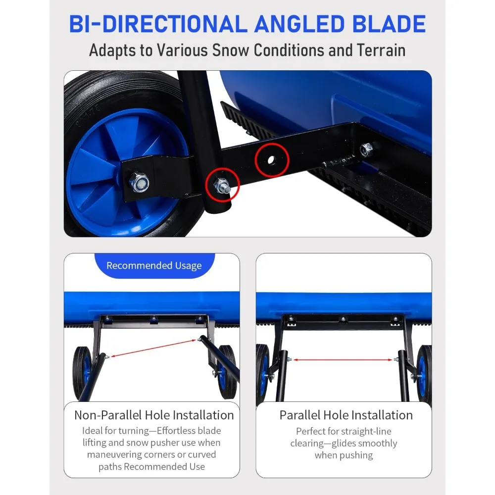 مجرفة أوتفيتا 39 بوصة مع عجلات، إزالة محراث الثلج بعجلات ثنائية الاتجاه للممر والأرصفة مع