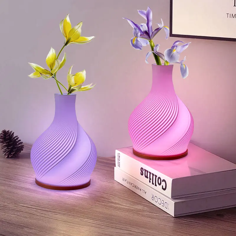 Minimalist Artistic Vase Table Lamp, Used for Preserving Fresh Flowers and Hydroponic Plants, Modern and Elegant Decorative Lighting for Living Room and Bedroom, Vase Available in Various Colors, USB Powered/3 Color Temperatures/Brightness Adjustable.