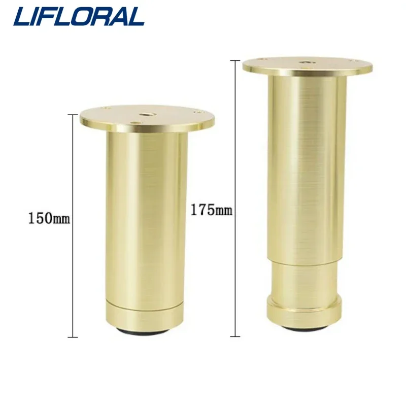 4PCS 15-17.5cm Aluminum Alloy Adjustable Furniture Legs Thickened Load-Bearing Stretchable Sofa Bathroom Cabinet Table Legs