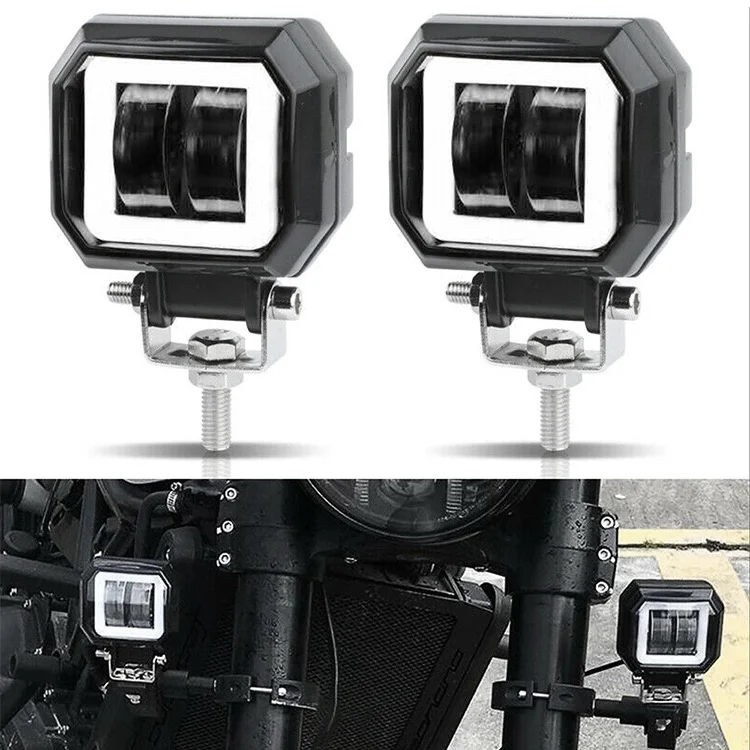 Motorcycle LED work light 3-inch fog light with aperture angel eye square car off-road vehicle spotlight