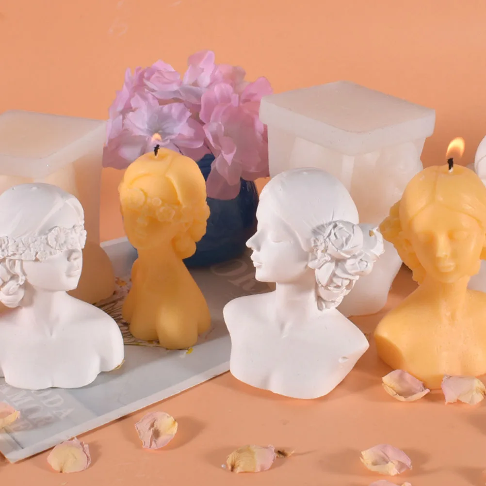 

Premium Blindfolded Girl Diy Silicone For 3D Beauty Shaped Craft Decor Soap Resin Sculpture Tool Gift Silicone For Making 3D
