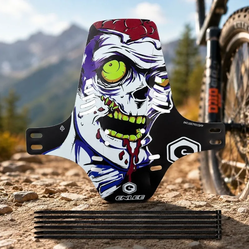 Zombie Graphic Plastic Bicycle Fender High Toughness Bendable Universal Mountain Bike Mud Guard Detachable