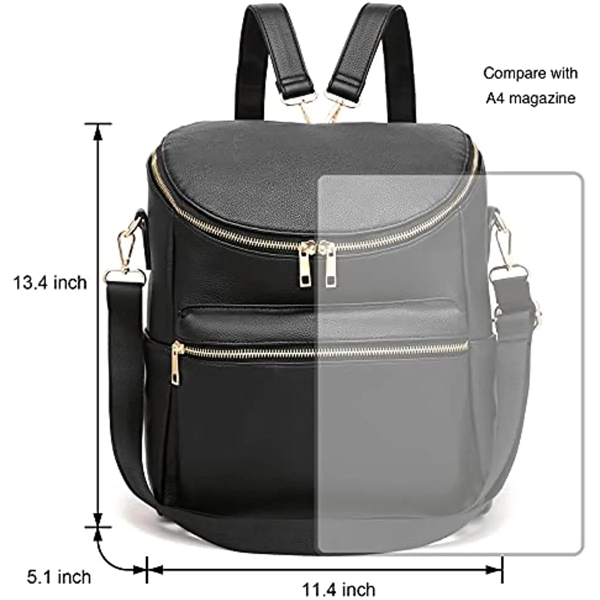 RsenFremior Diaper Bag Backpack Leather Backpack for Women Travel Backpack Baby Bag with Troller Straps Capacity for Wet Clothes