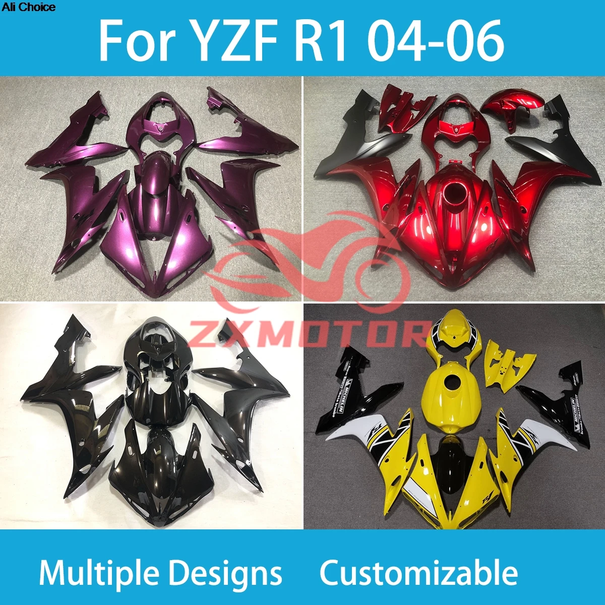 

YZF R1 2004 2005 2006, крутые обтекатели для YAMAHA R1 04 05 06, индивидуальный комплект обтекателей для мотоцикла ZXMT
