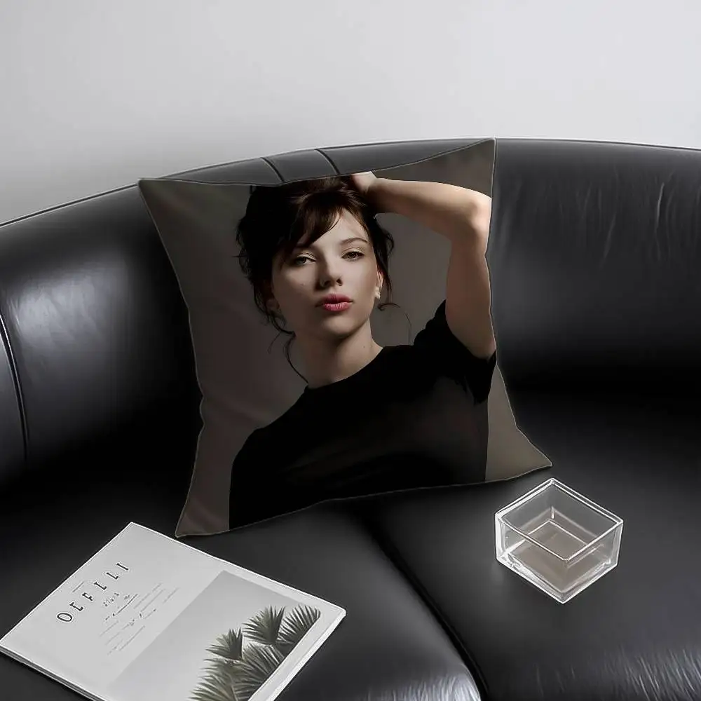 S-Scarlett J-Johansson المغني كيس وسادة مكافحة الغبار المخدة غير مرئية سستة حريري قصير أفخم غطاء وسادة أريكة