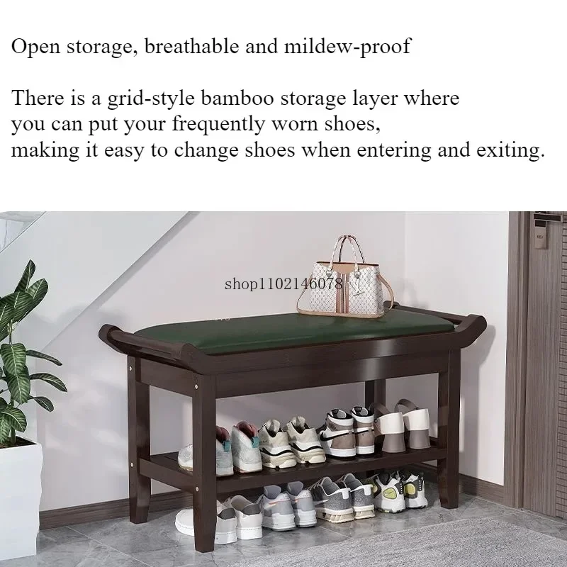 

Nordic Entry Door Shoe Changing Stool Light Luxury Shoe Senior Stool Shoe Cabinet Integrated Long Senior Stool Soft Seat Cushion