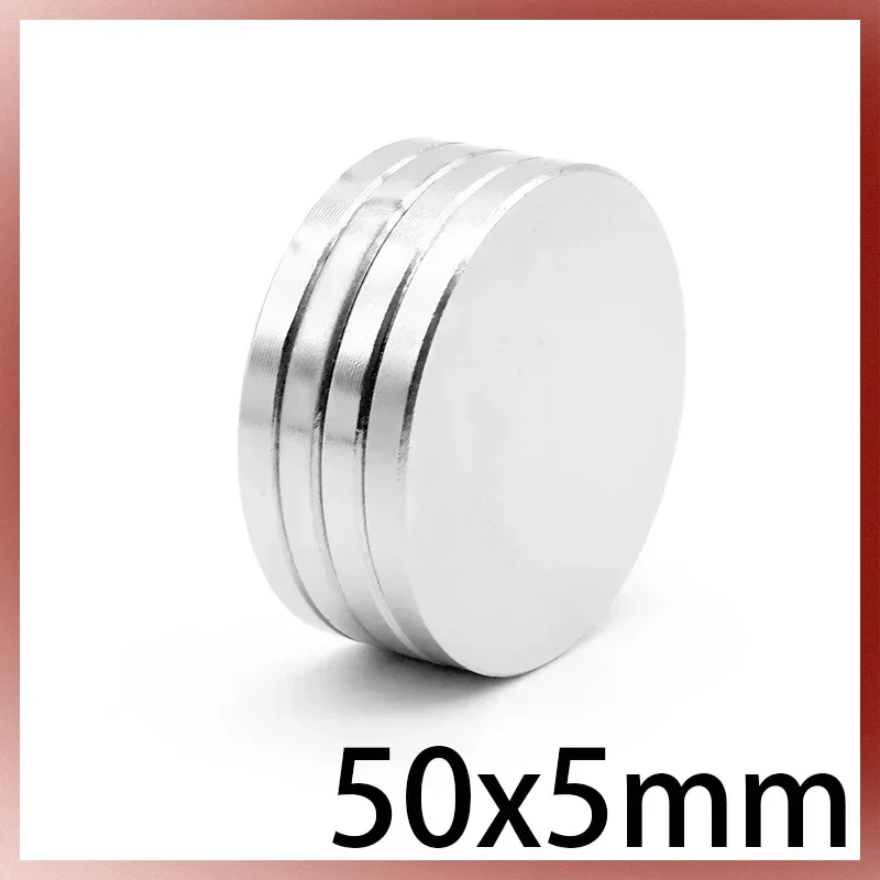 Disco de 50x5 Mm potentes imanes magnéticos fuertes 50mm X 5mm imanes redondos de neodimio a granel 50x5mm N35 imán de disco grande 50X5