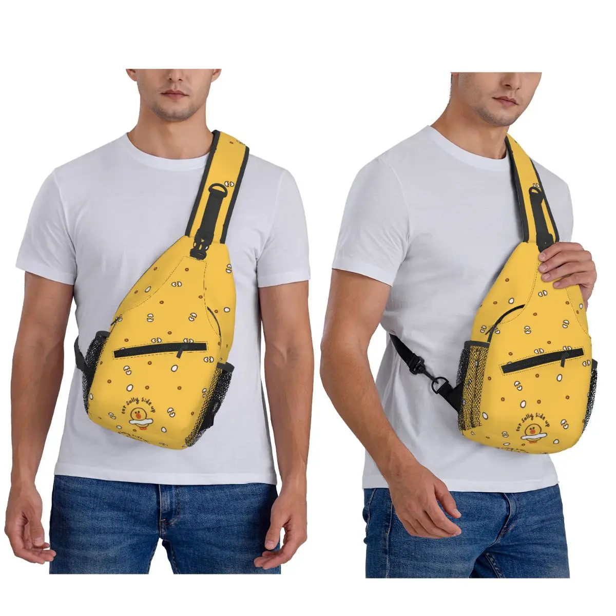 بطة صفراء نمط الكرتون حقيبة الصدر الرجال الرافعة Crossbody على ظهره حقيبة صدر للرجال السفر المشي لمسافات طويلة Daypack حقيبة كتف