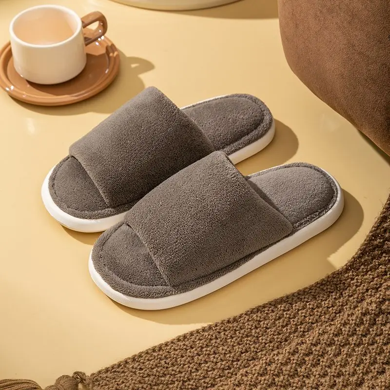 

​Premium Winter Non Slip Warm Cotton Slippers for Couples Indoor Wearable Minimalist Design Slippers for Men Home Use​