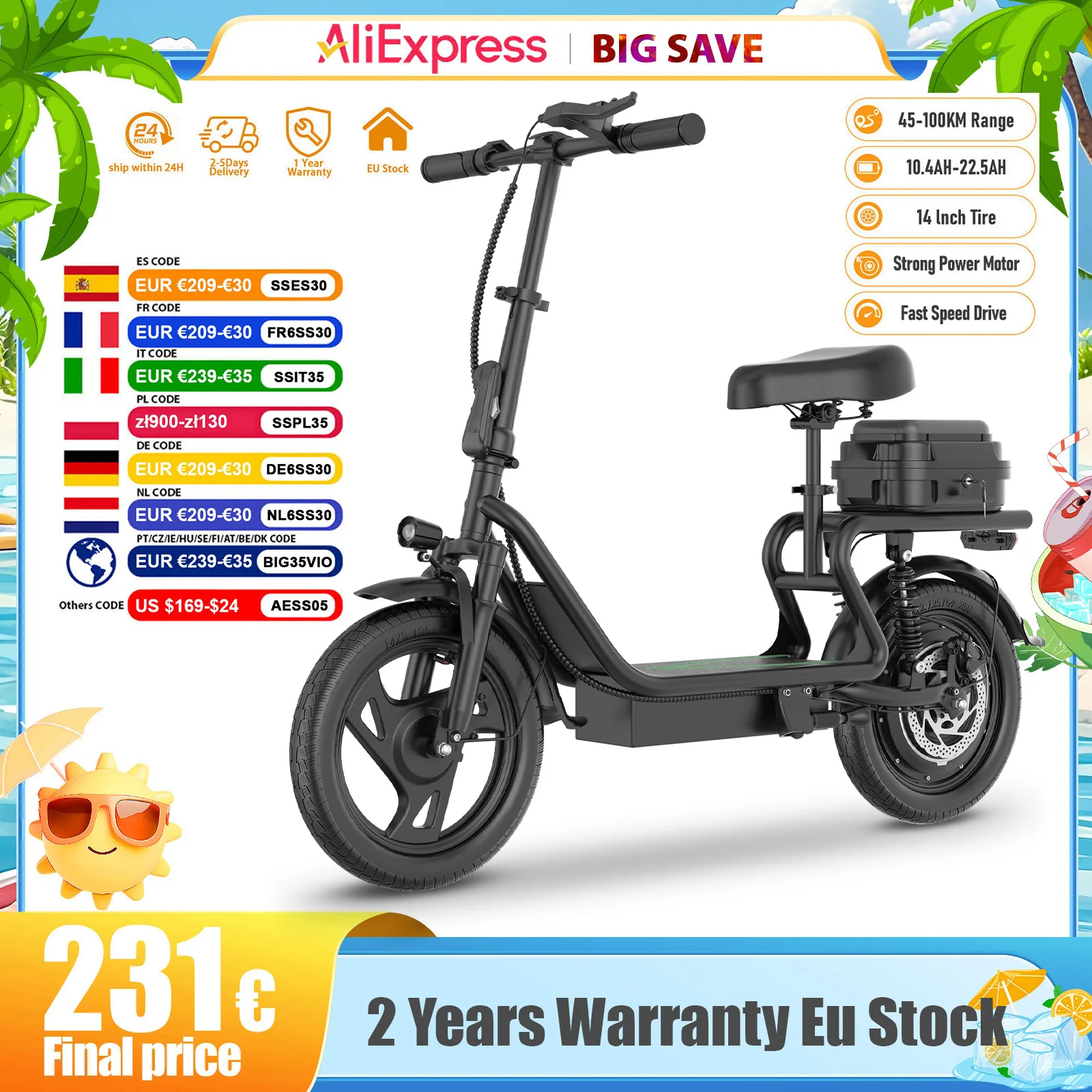 JUICEASE ESBS/ESBS PRO Elektroroller 10,4/22,5AH Akku Leistungsstarker Roller 45-100KM Maximale Reichweite Intelligenter Elektro-Kickscooter